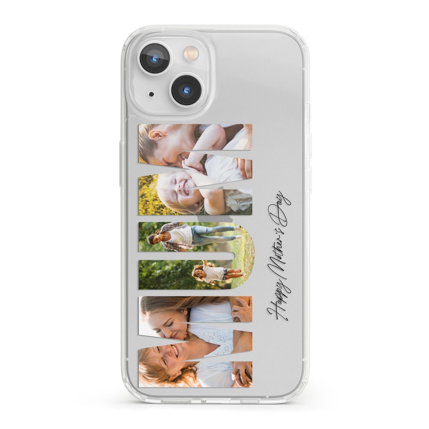 Mum Letters Photo Upload iPhone 13 Clear Bumper Case