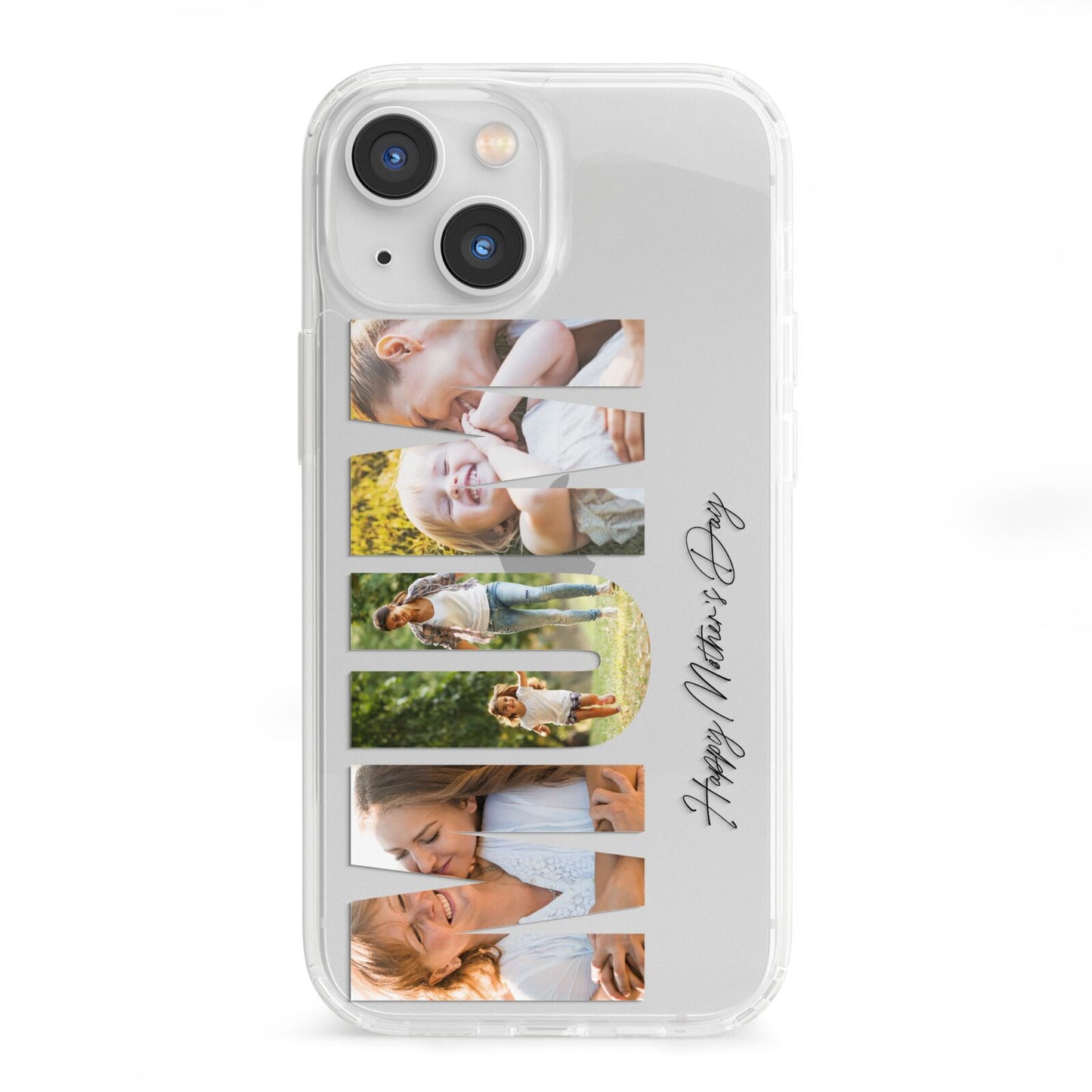 Mum Letters Photo Upload iPhone 13 Mini Clear Bumper Case