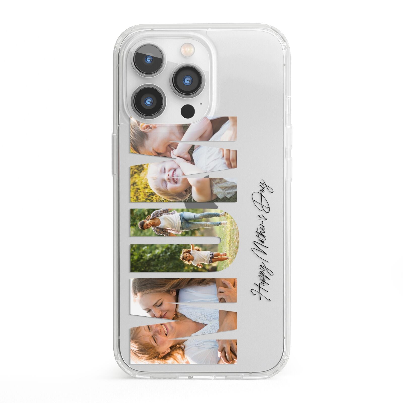 Mum Letters Photo Upload iPhone 13 Pro Clear Bumper Case