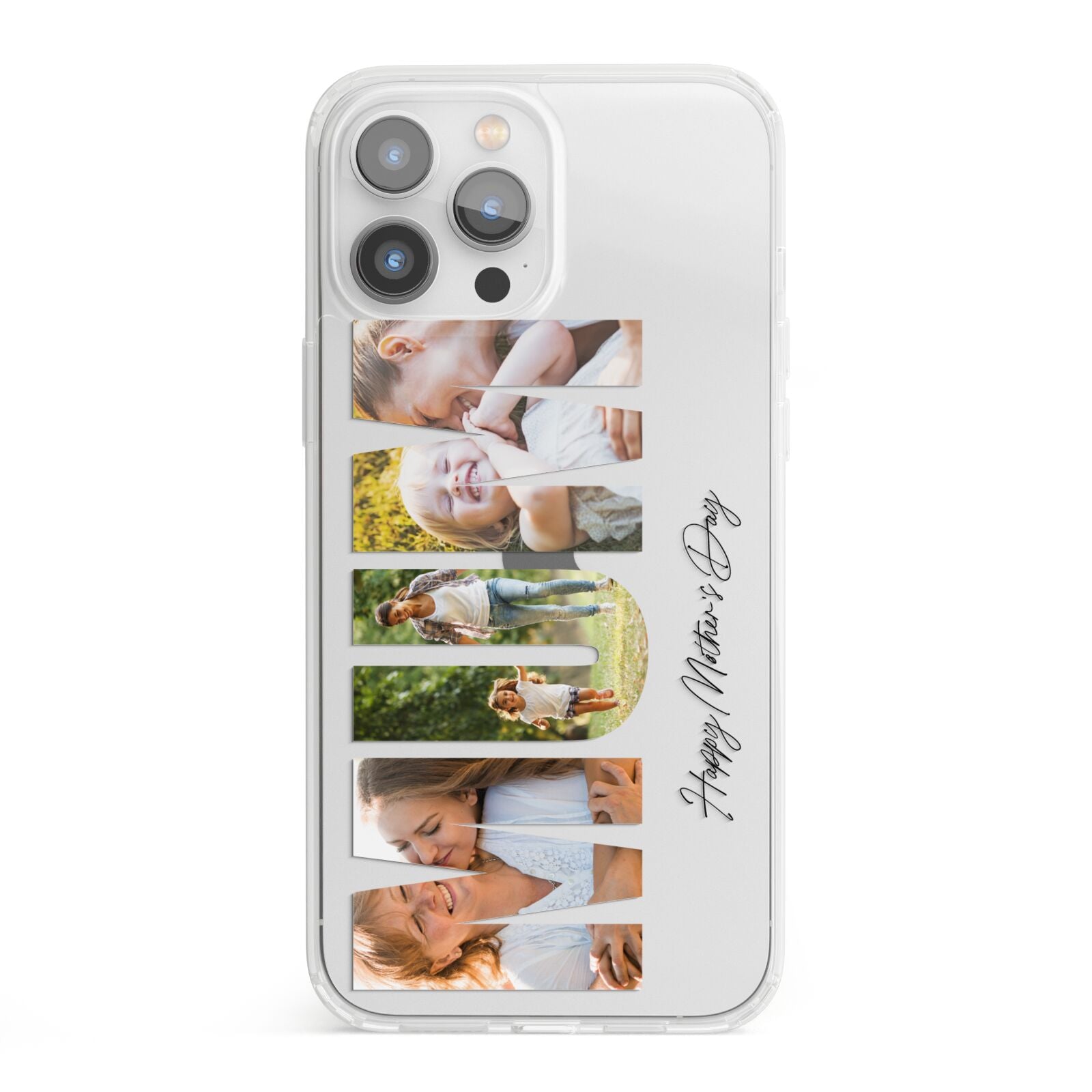 Mum Letters Photo Upload iPhone 13 Pro Max Clear Bumper Case