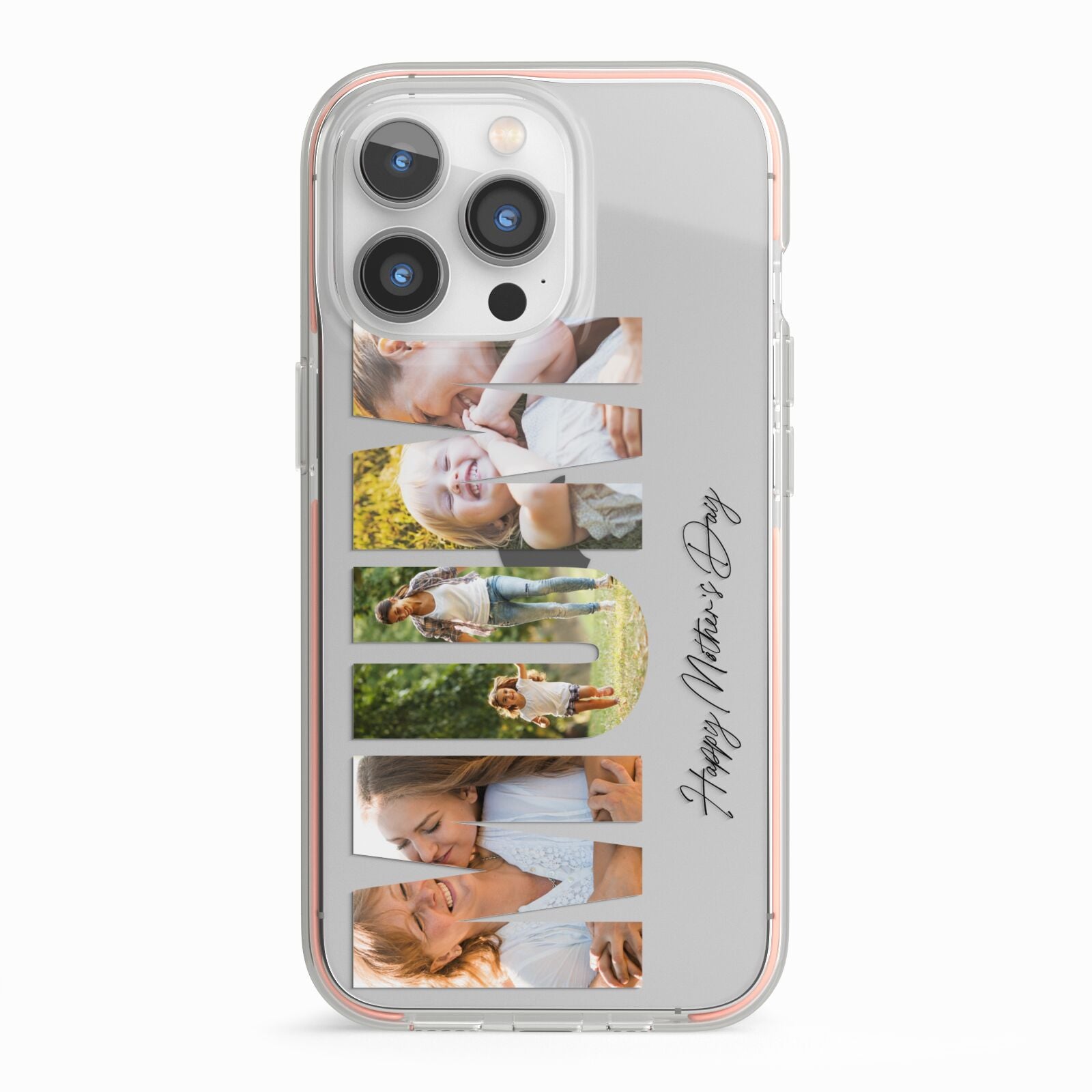 Mum Letters Photo Upload iPhone 13 Pro TPU Impact Case with Pink Edges