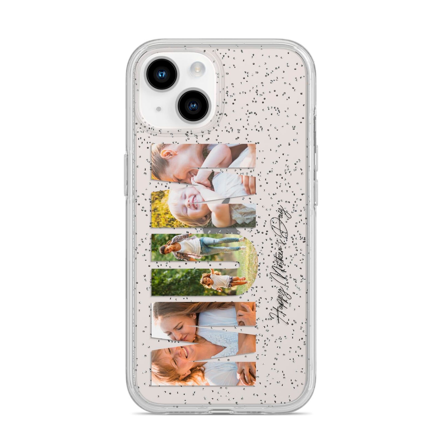 Mum Letters Photo Upload iPhone 14 Glitter Tough Case Starlight