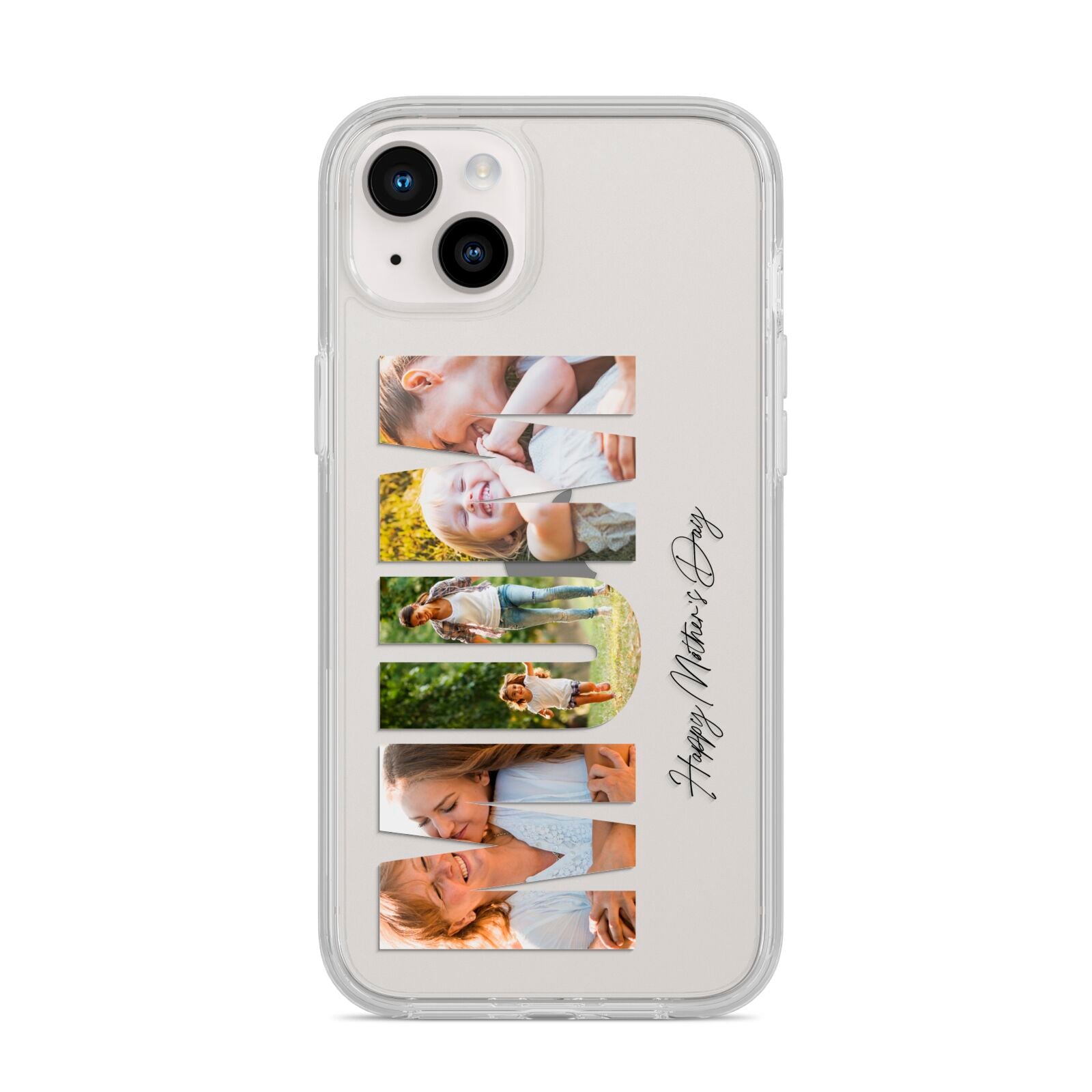 Mum Letters Photo Upload iPhone 14 Plus Clear Tough Case Starlight