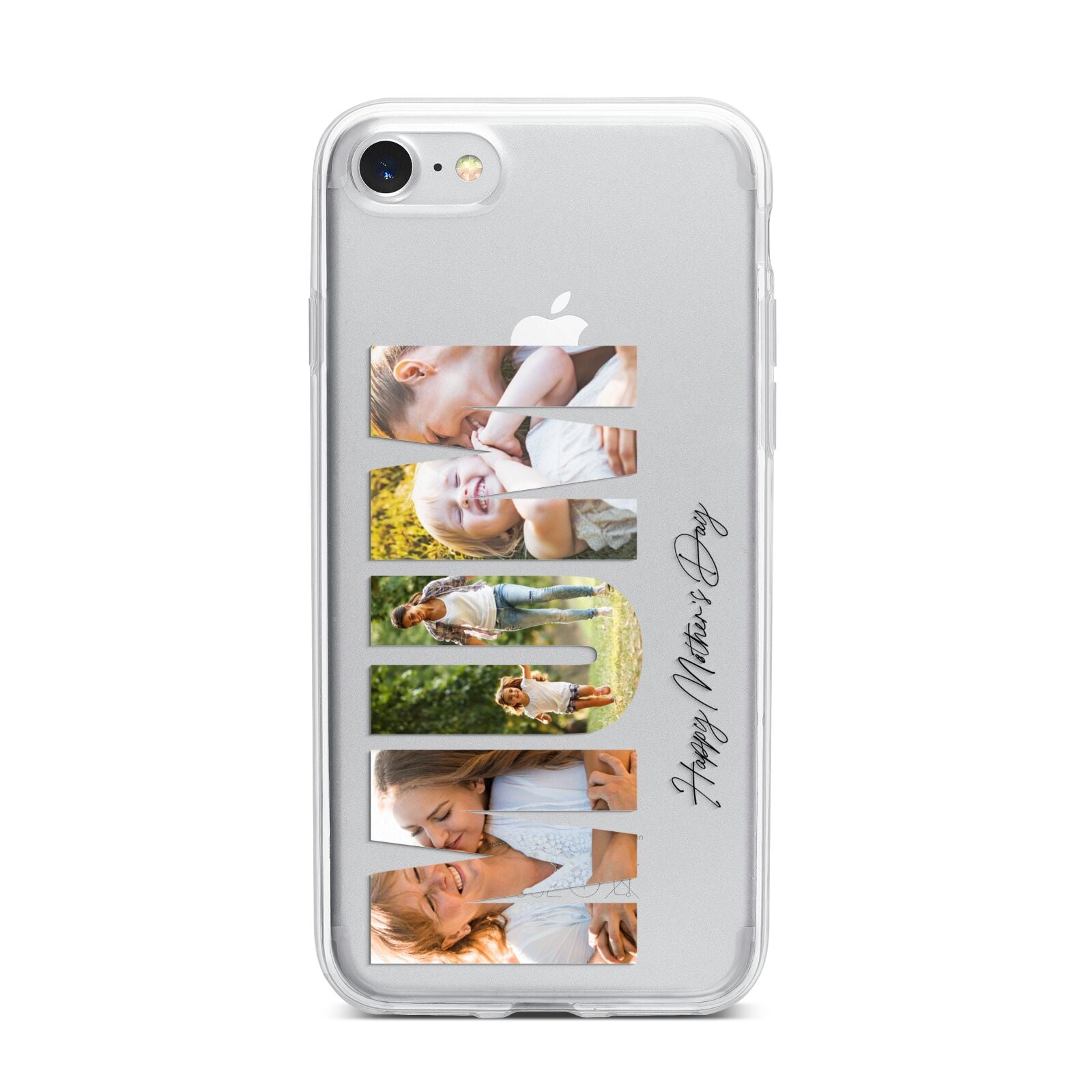 Mum Letters Photo Upload iPhone 7 Bumper Case on Silver iPhone