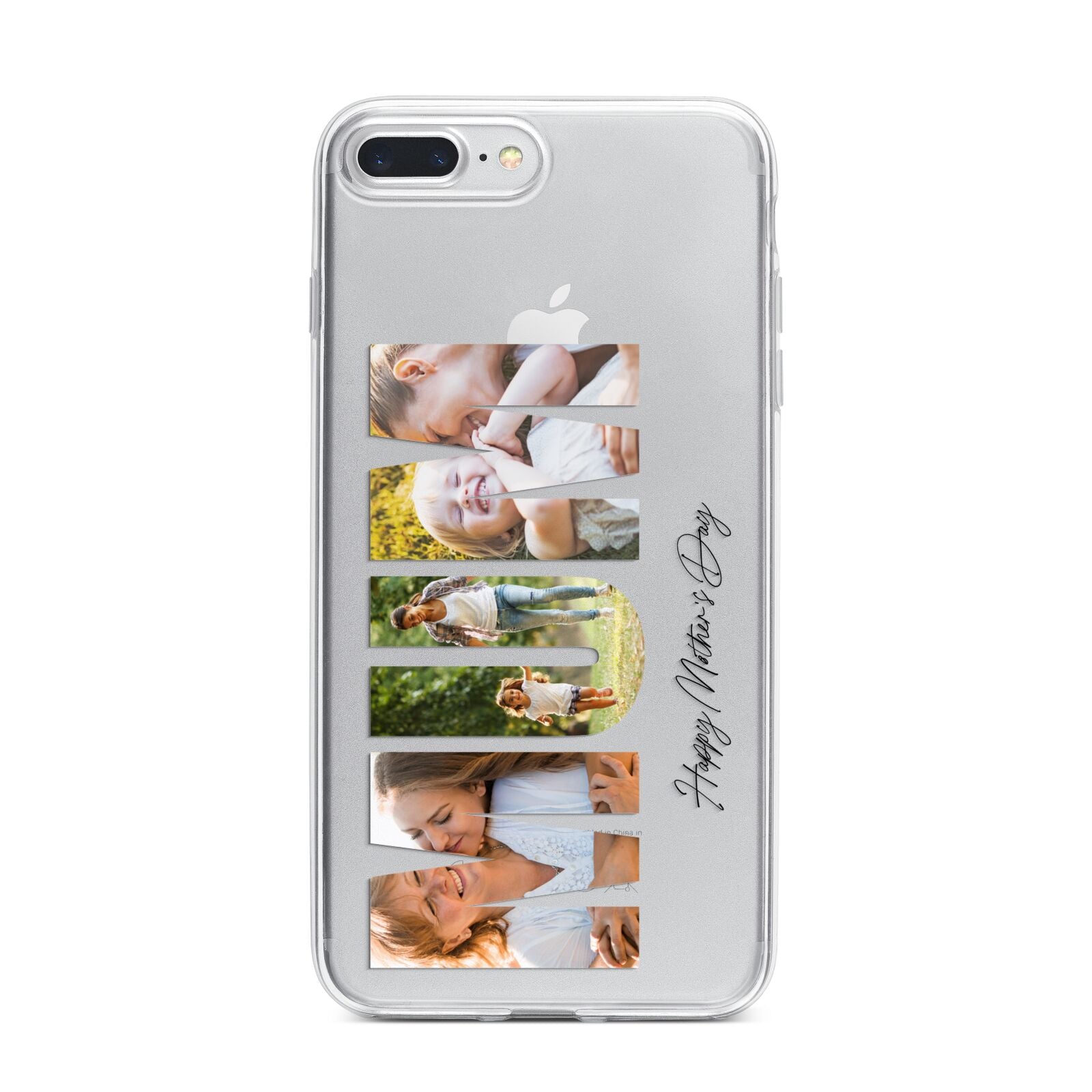 Mum Letters Photo Upload iPhone 7 Plus Bumper Case on Silver iPhone