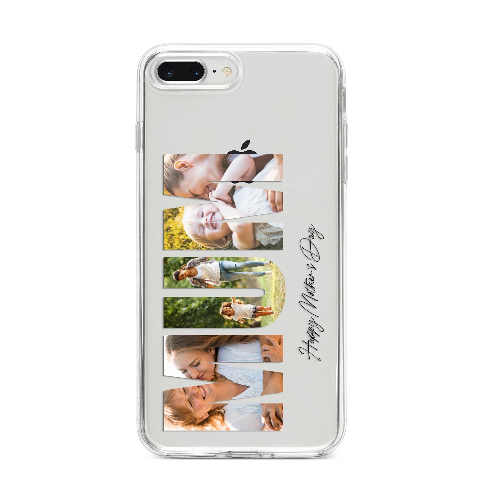 Mum Letters Photo Upload iPhone 8 Plus Bumper Case on Silver iPhone