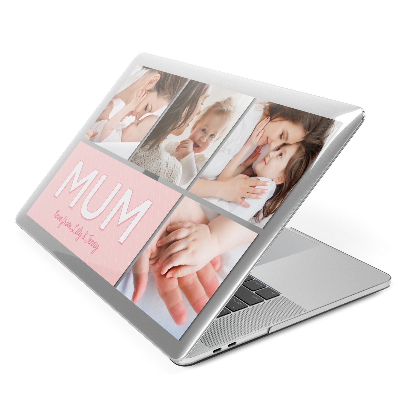 Mum Pink Mothers Day Multi Photo Apple MacBook Case Side View