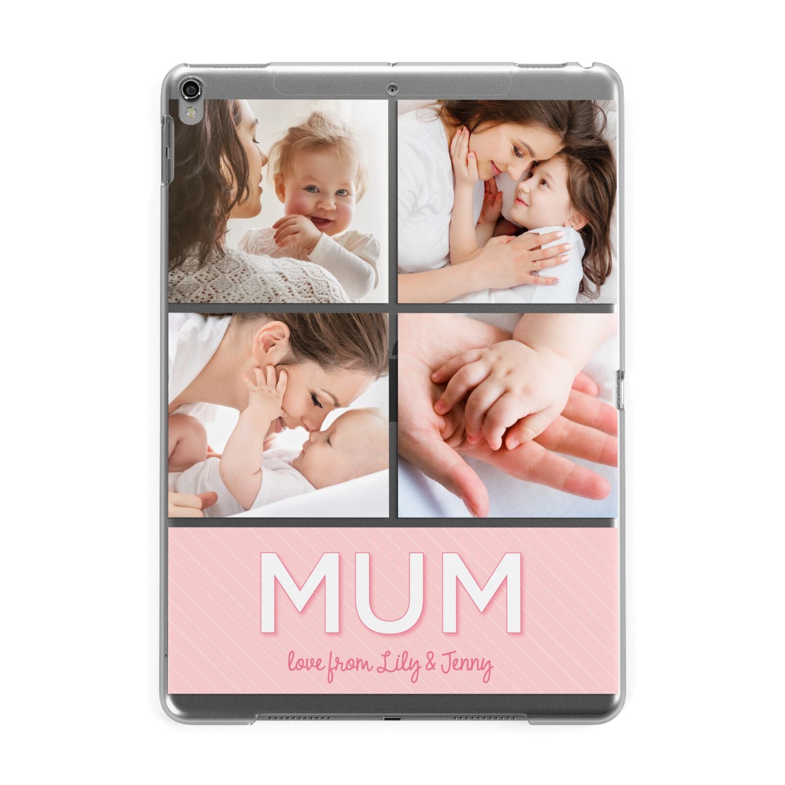 Mum Pink Mothers Day Multi Photo Apple iPad Grey Case