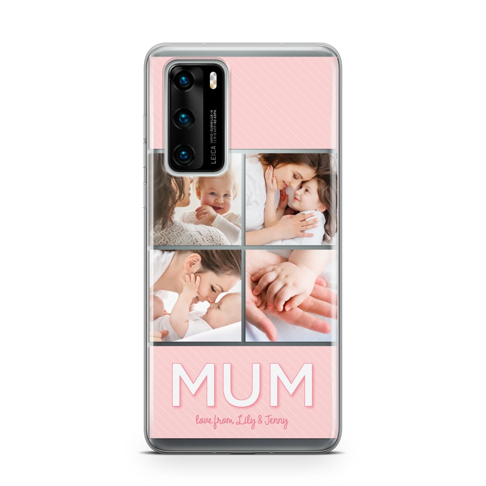 Mum Pink Mothers Day Multi Photo Huawei P40 Phone Case