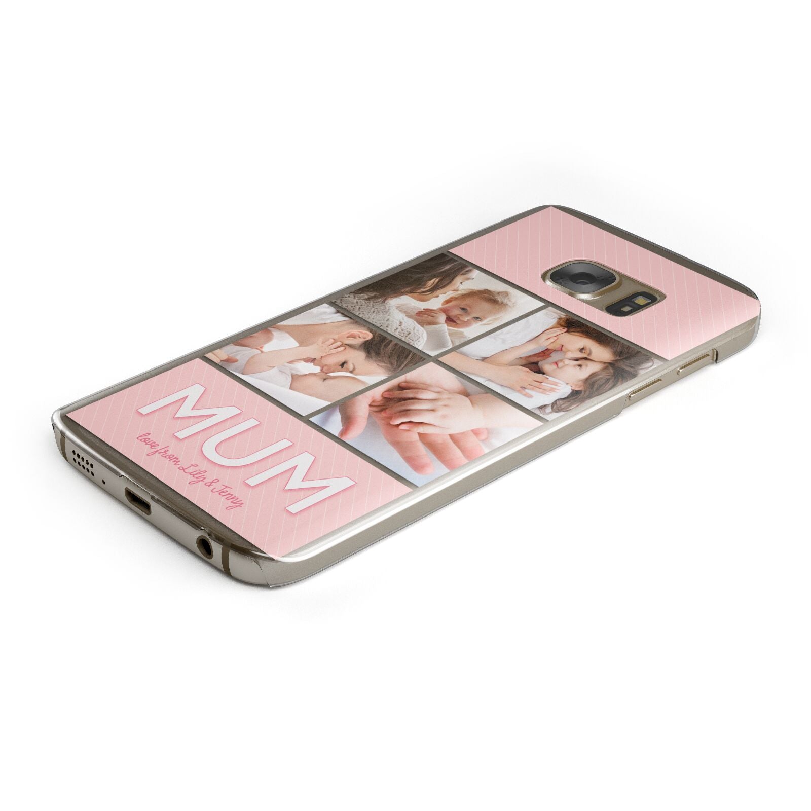 Mum Pink Mothers Day Multi Photo Protective Samsung Galaxy Case Angled Image