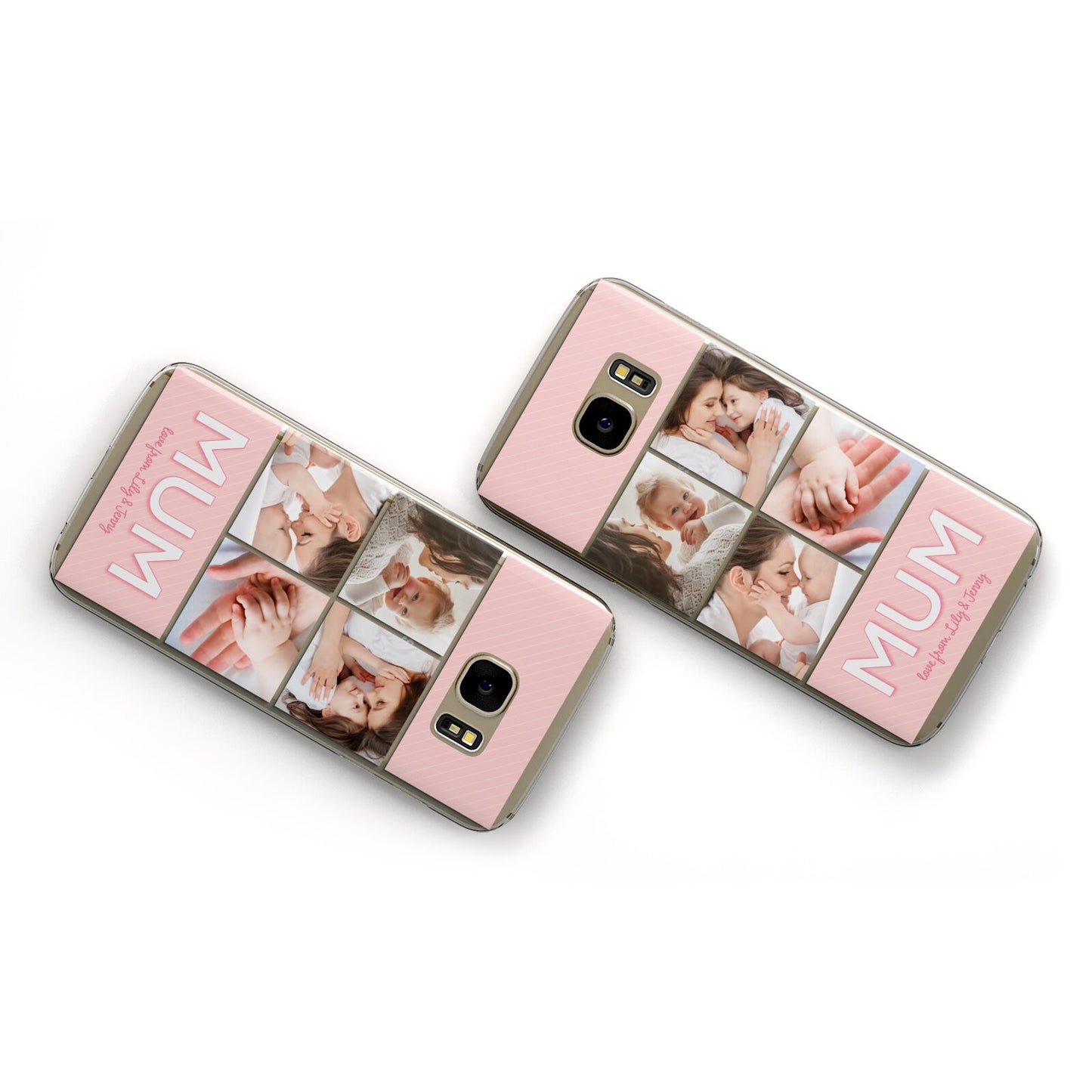 Mum Pink Mothers Day Multi Photo Samsung Galaxy Case Flat Overview