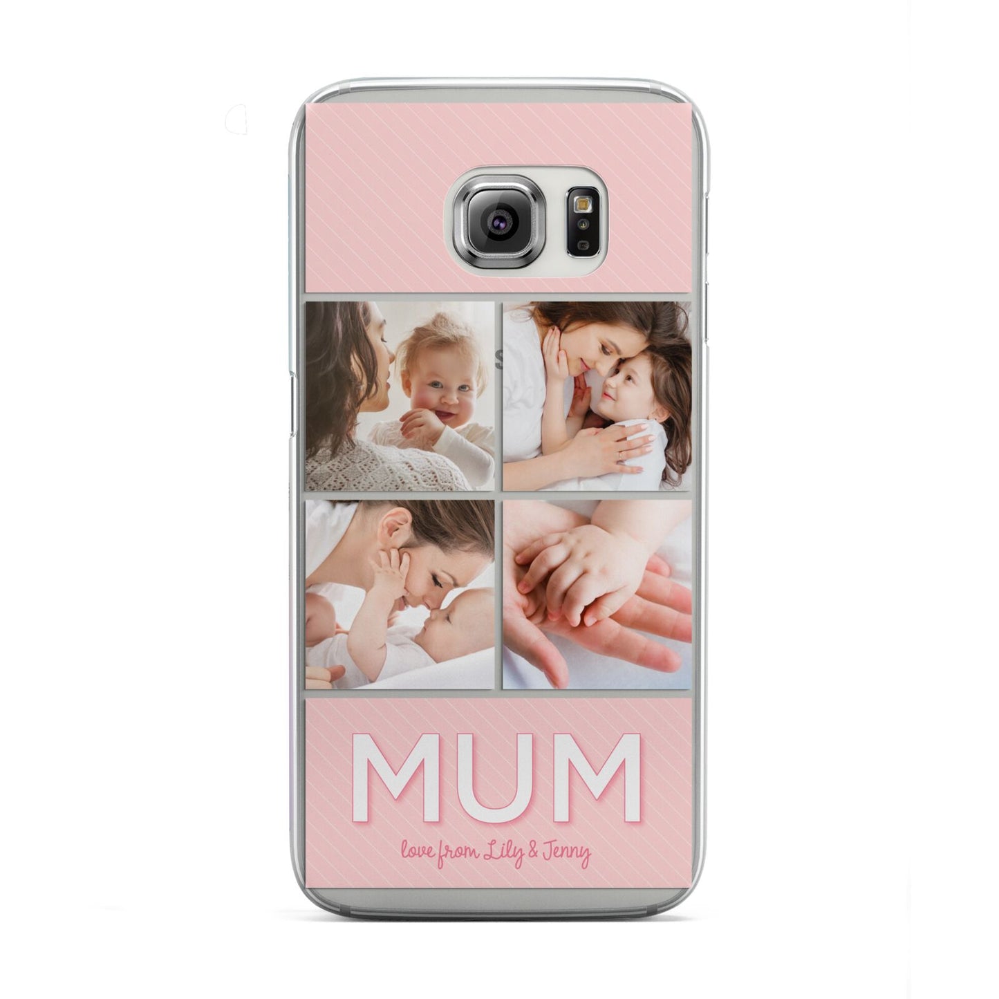 Mum Pink Mothers Day Multi Photo Samsung Galaxy S6 Edge Case