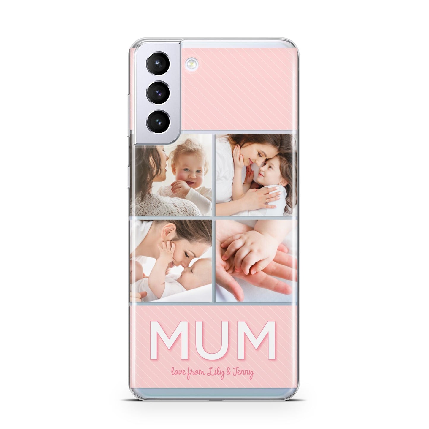 Mum Pink Mothers Day Multi Photo Samsung S21 Plus Case