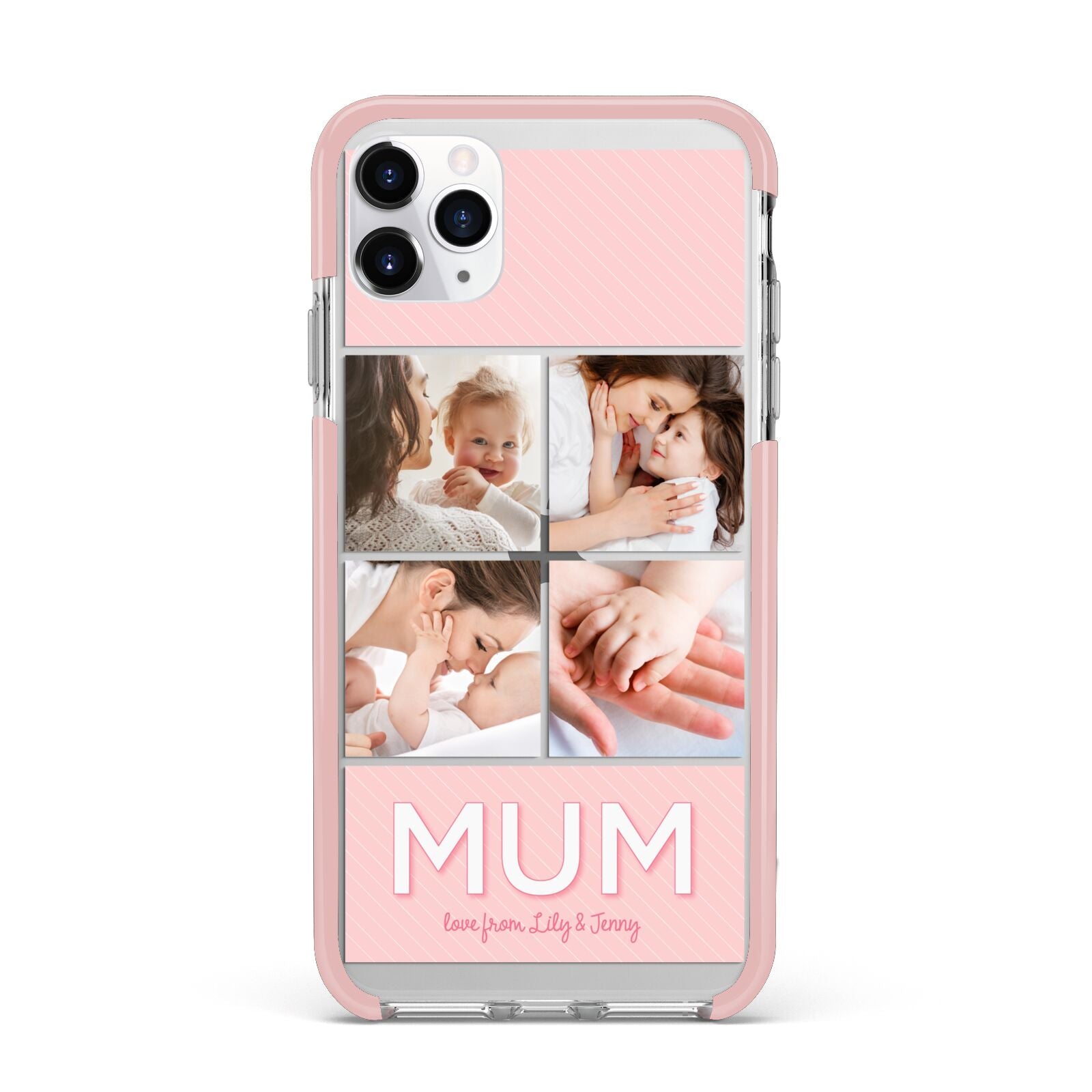 Mum Pink Mothers Day Multi Photo iPhone 11 Pro Max Impact Pink Edge Case