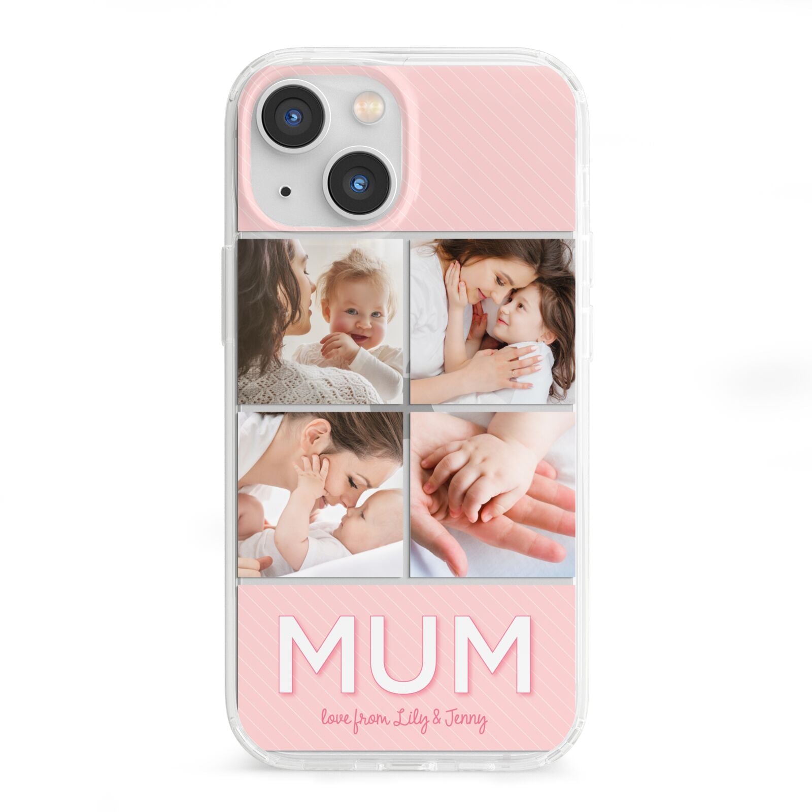 Mum Pink Mothers Day Multi Photo iPhone 13 Mini Clear Bumper Case