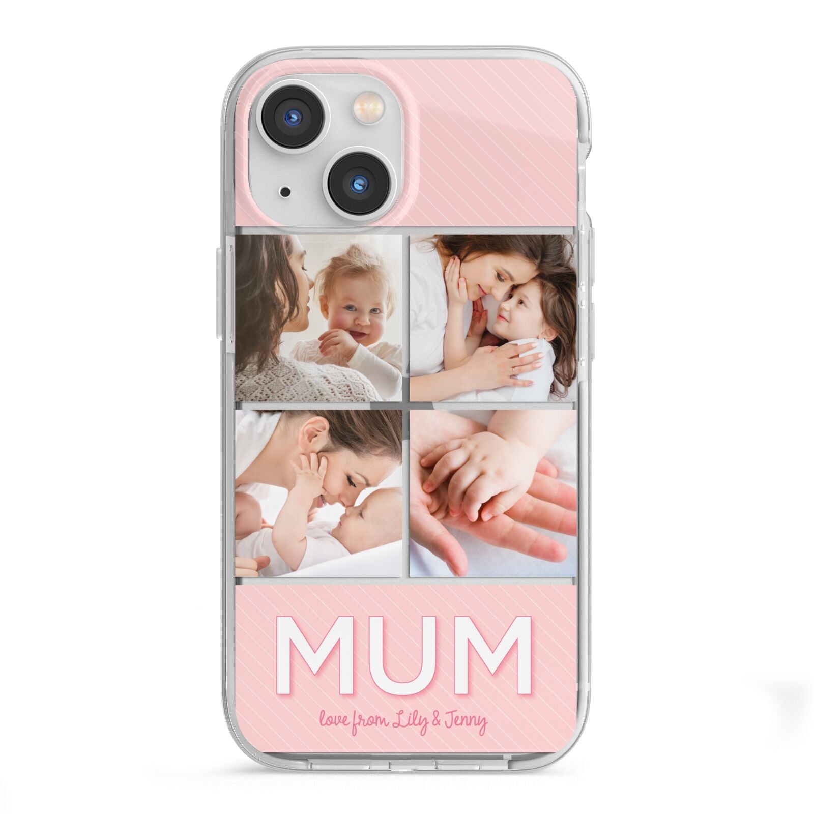 Mum Pink Mothers Day Multi Photo iPhone 13 Mini TPU Impact Case with White Edges