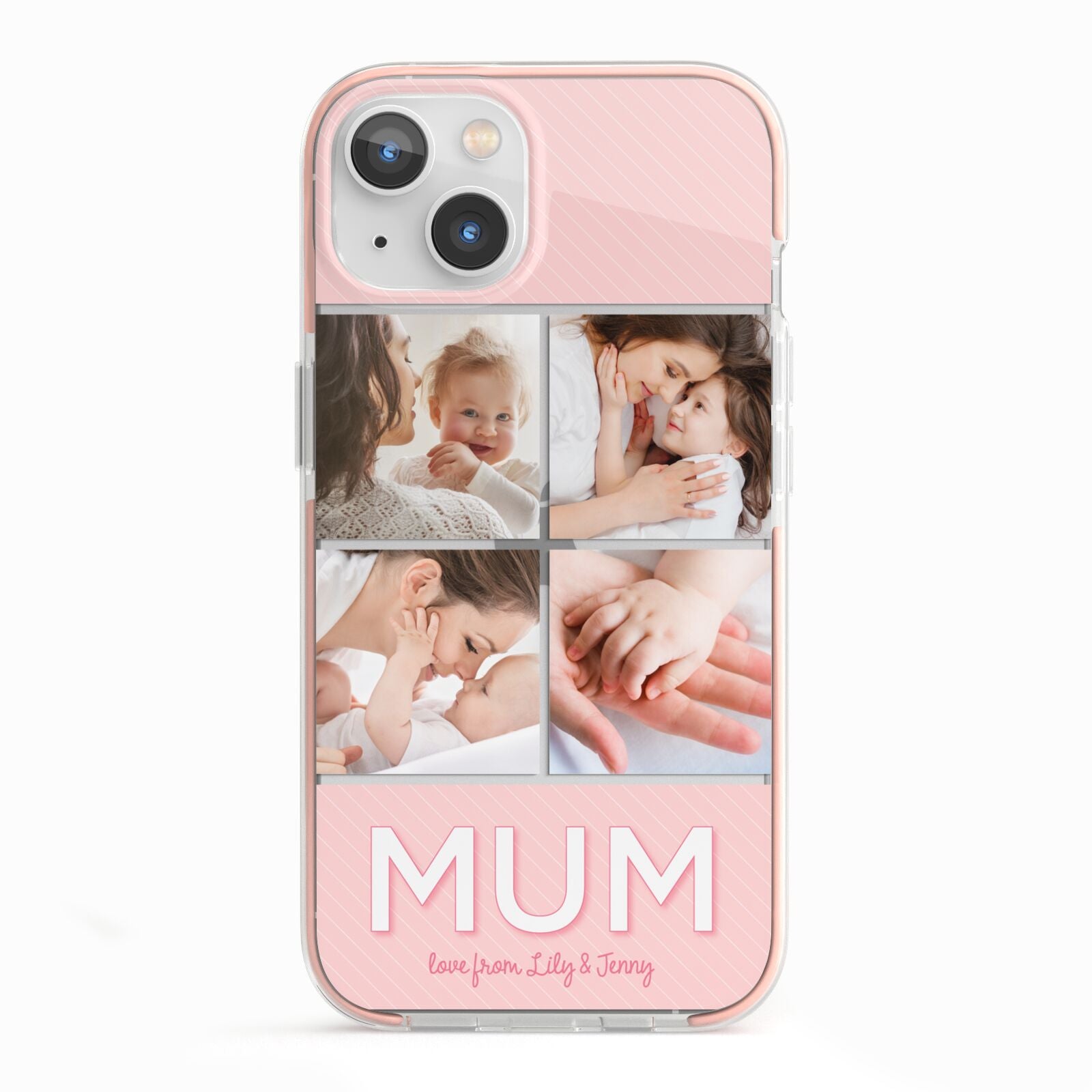 Mum Pink Mothers Day Multi Photo iPhone 13 TPU Impact Case with Pink Edges