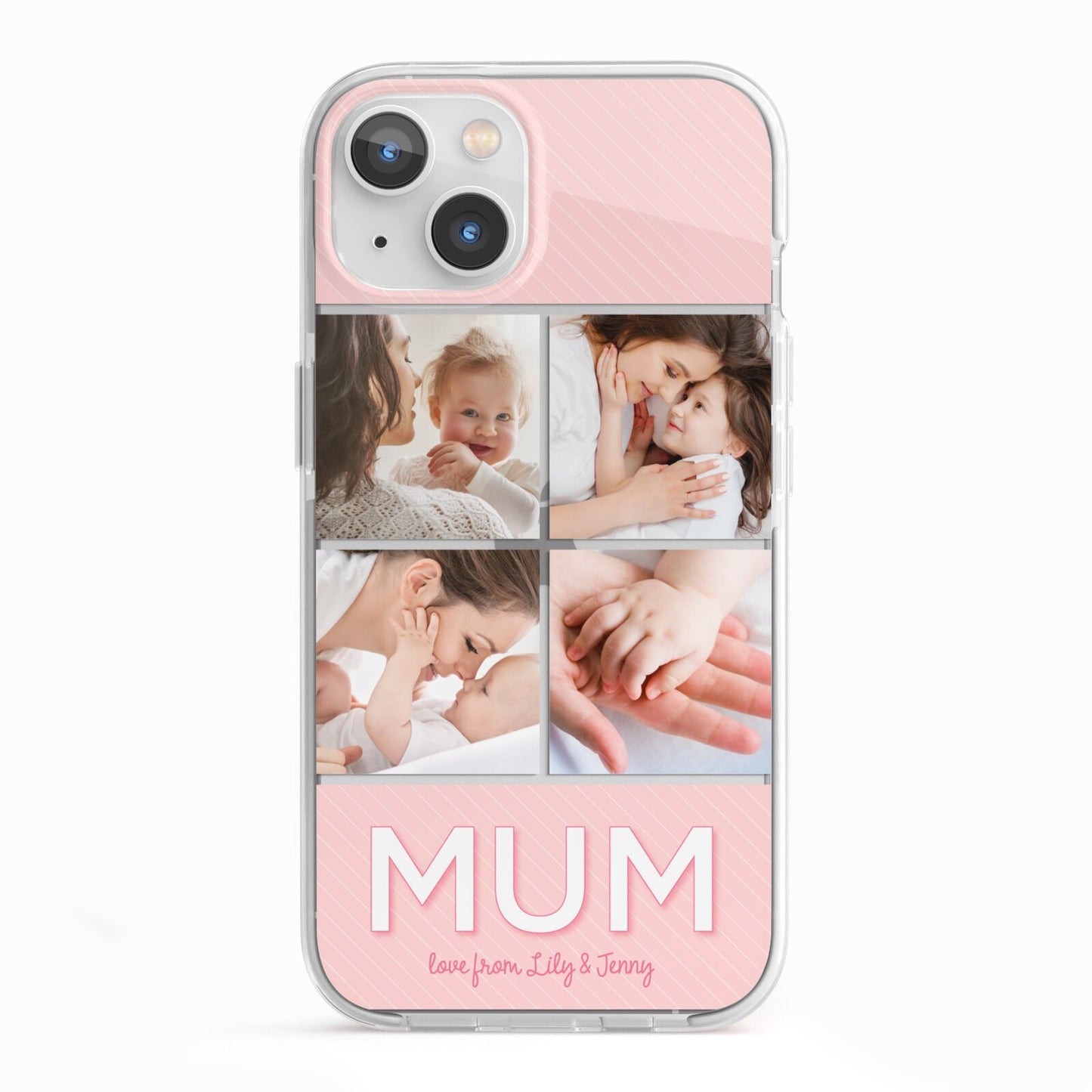 Mum Pink Mothers Day Multi Photo iPhone 13 TPU Impact Case with White Edges