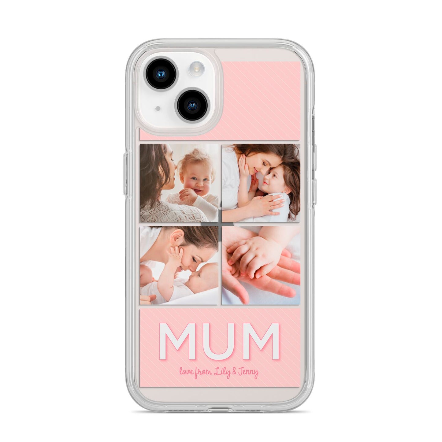 Mum Pink Mothers Day Multi Photo iPhone 14 Clear Tough Case Starlight