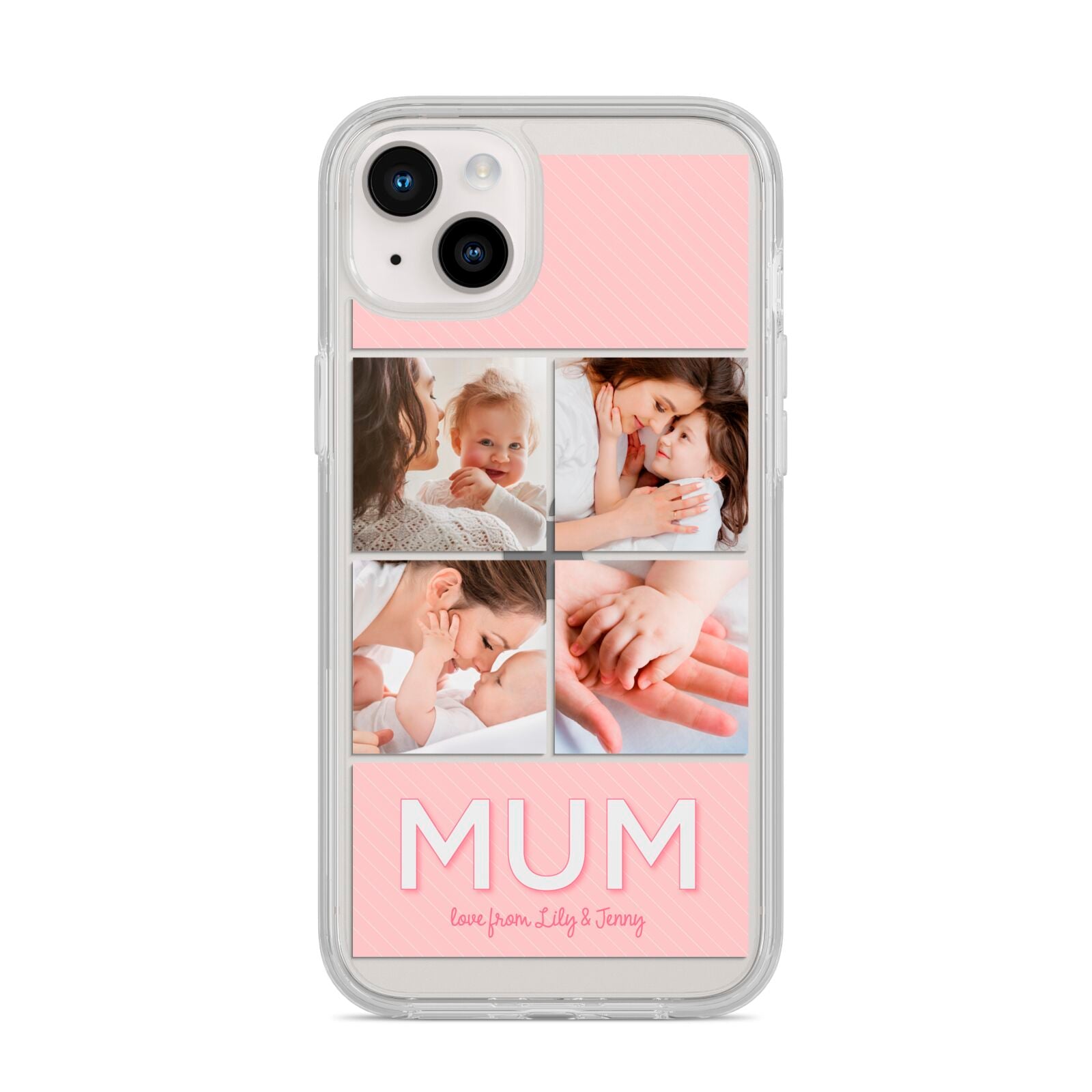 Mum Pink Mothers Day Multi Photo iPhone 14 Plus Clear Tough Case Starlight