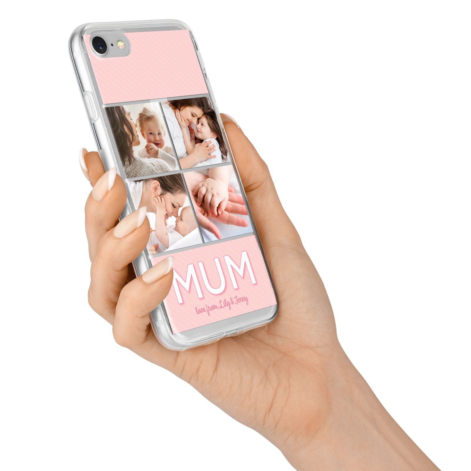 Mum Pink Mothers Day Multi Photo iPhone 7 Bumper Case on Silver iPhone Alternative Image