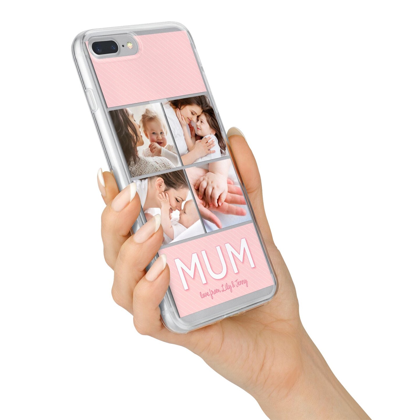 Mum Pink Mothers Day Multi Photo iPhone 7 Plus Bumper Case on Silver iPhone Alternative Image