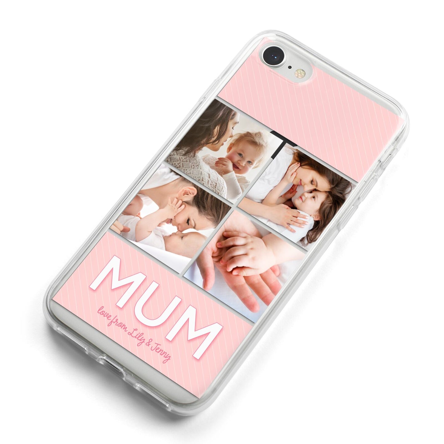 Mum Pink Mothers Day Multi Photo iPhone 8 Bumper Case on Silver iPhone Alternative Image