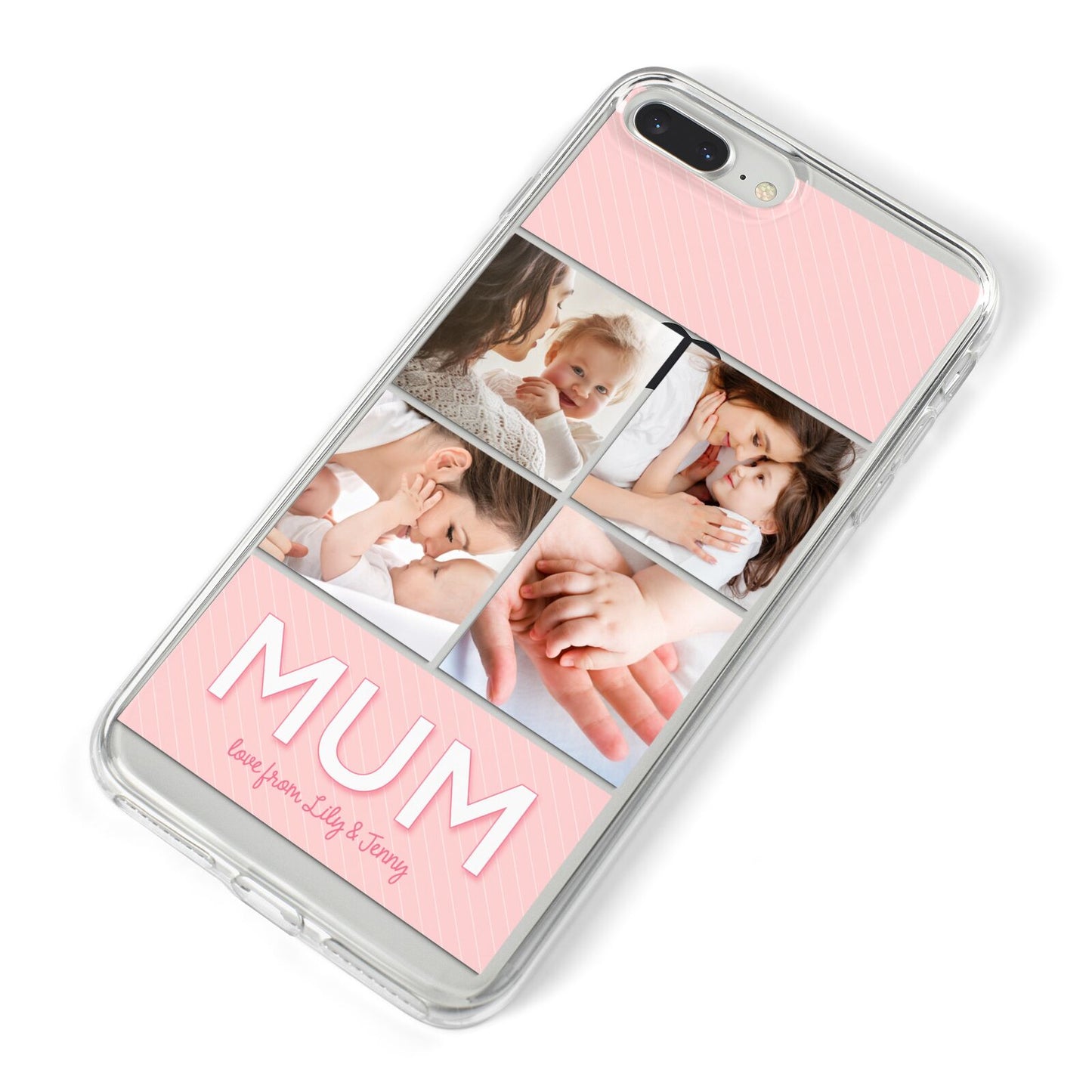 Mum Pink Mothers Day Multi Photo iPhone 8 Plus Bumper Case on Silver iPhone Alternative Image