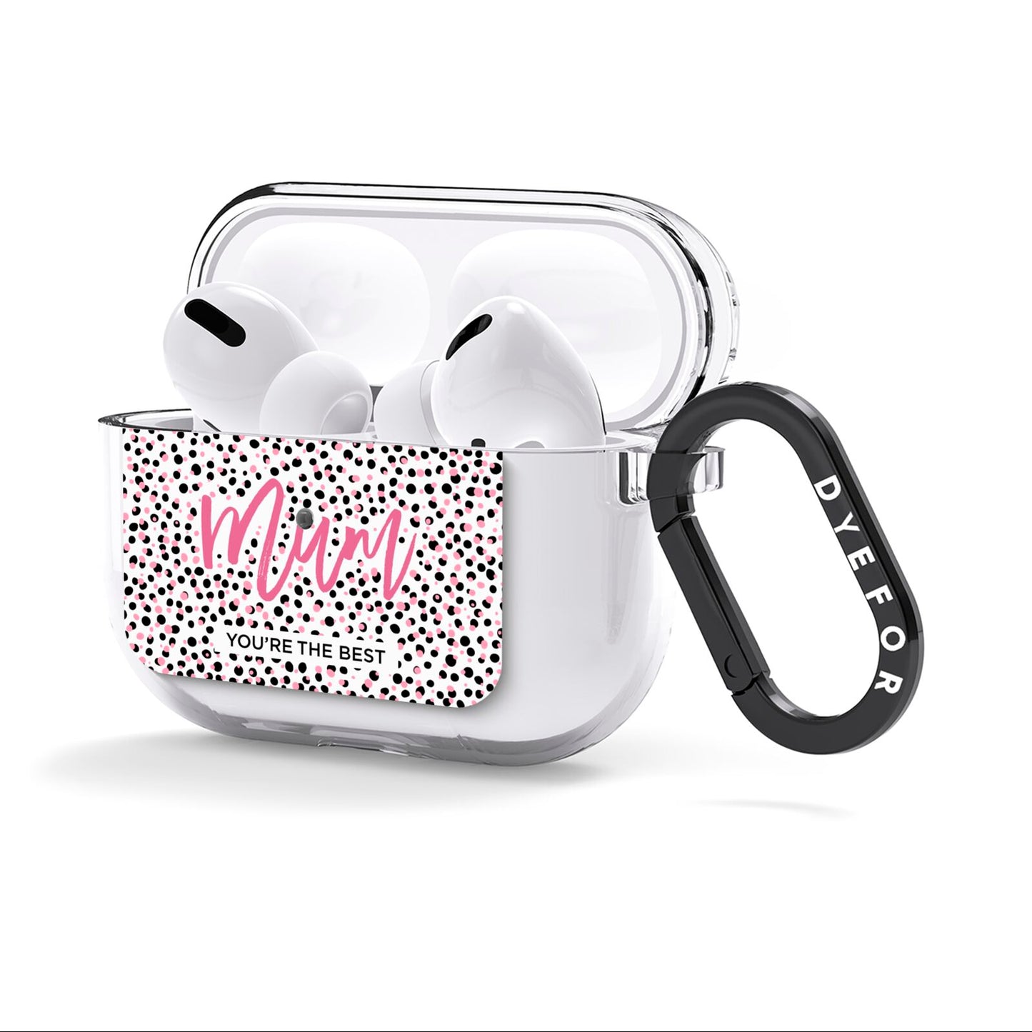 Mum Polka Dots Mothers Day AirPods Clear Case 3rd Gen Side Image