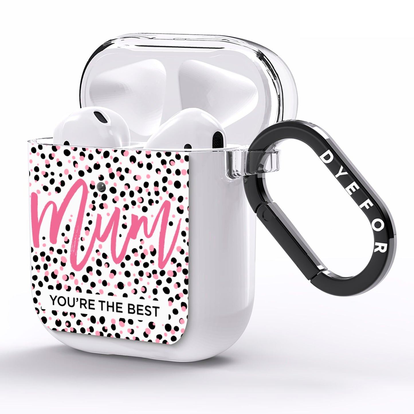 Mum Polka Dots Mothers Day AirPods Clear Case Side Image