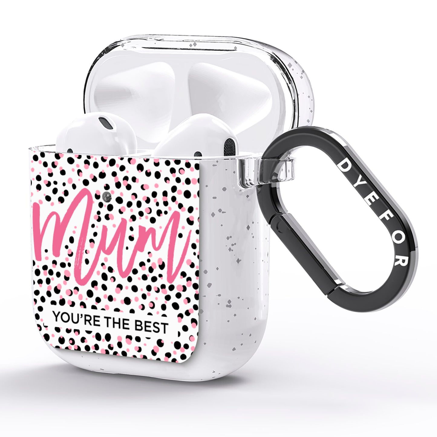 Mum Polka Dots Mothers Day AirPods Glitter Case Side Image