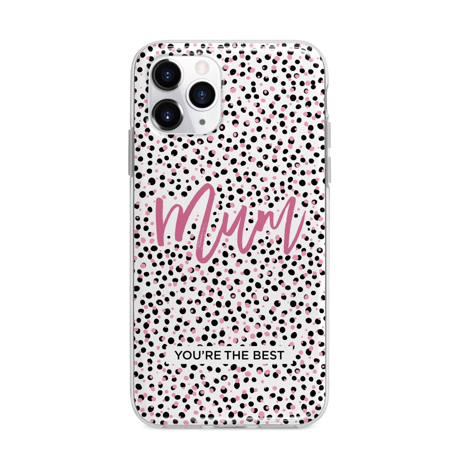 Mum Polka Dots Mothers Day Apple iPhone 11 Pro Max in Silver with Bumper Case