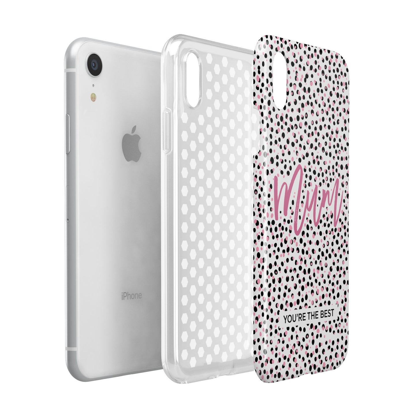 Mum Polka Dots Mothers Day Apple iPhone XR White 3D Tough Case Expanded view