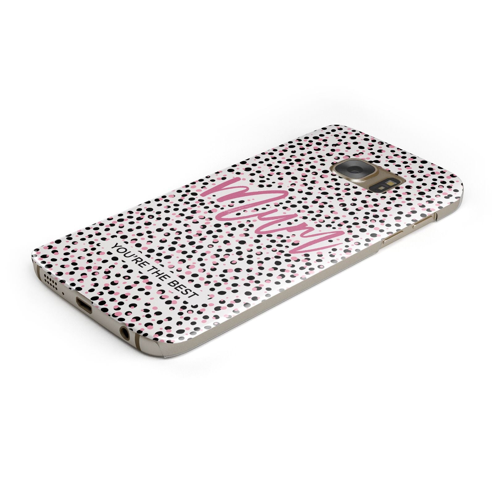 Mum Polka Dots Mothers Day Protective Samsung Galaxy Case Angled Image