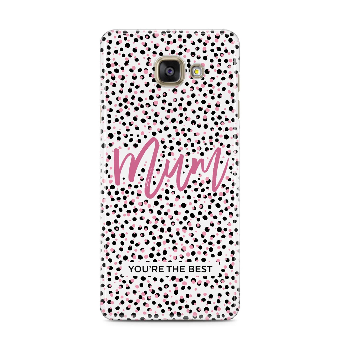 Mum Polka Dots Mothers Day Samsung Galaxy A3 2016 Case on gold phone