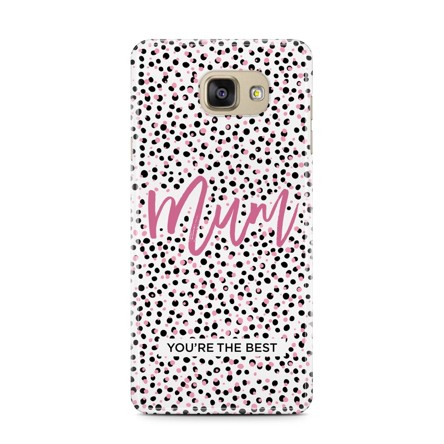 Mum Polka Dots Mothers Day Samsung Galaxy A7 2016 Case on gold phone