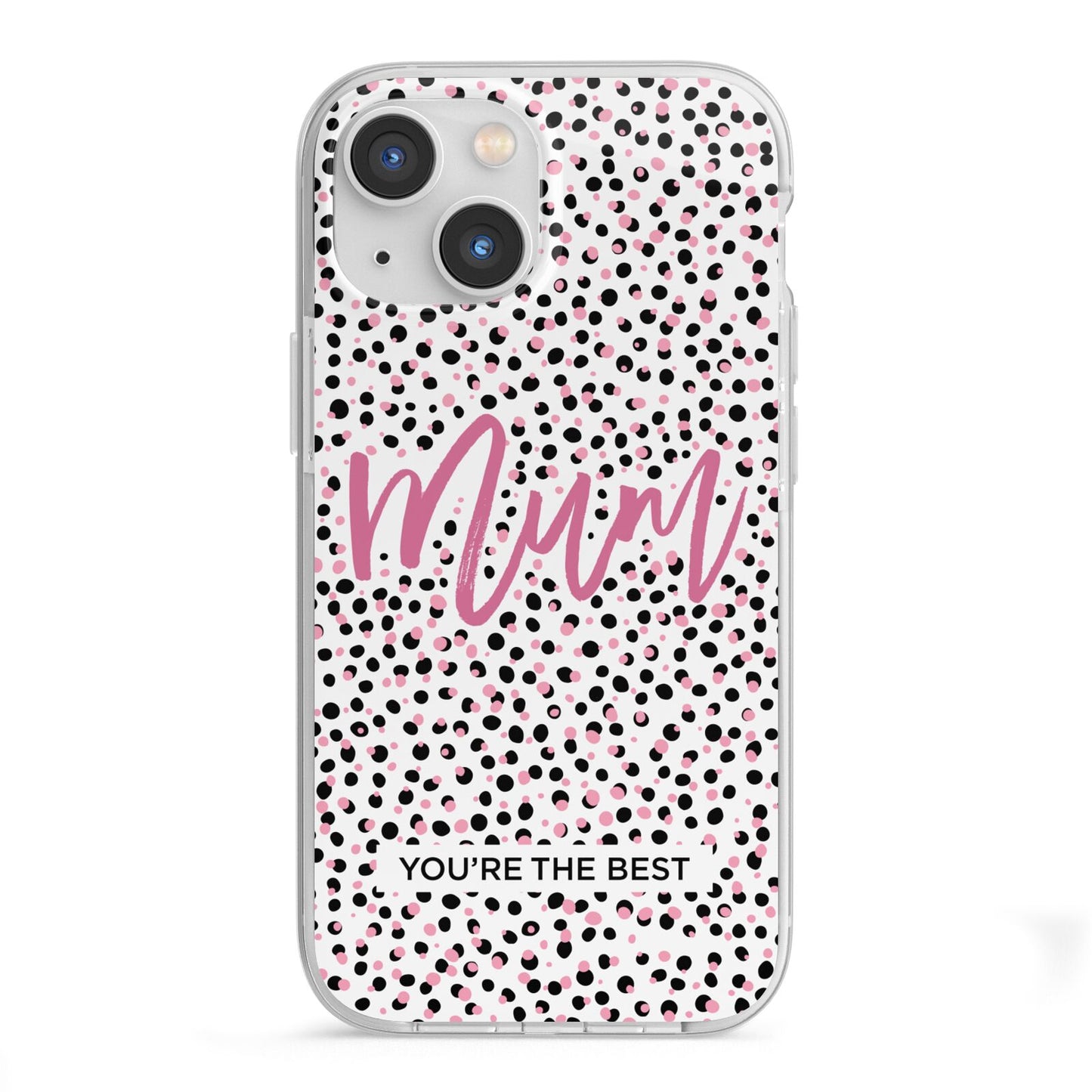 Mum Polka Dots Mothers Day iPhone 13 Mini TPU Impact Case with White Edges