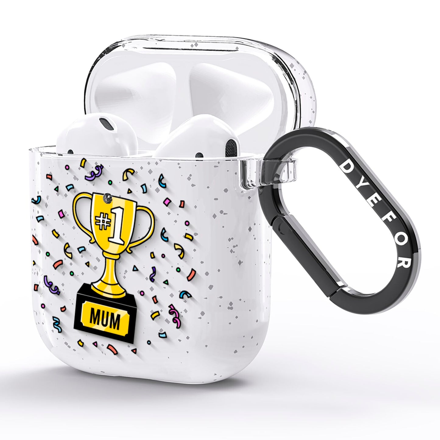 Mum Trophy Mothers Day AirPods Glitter Case Side Image