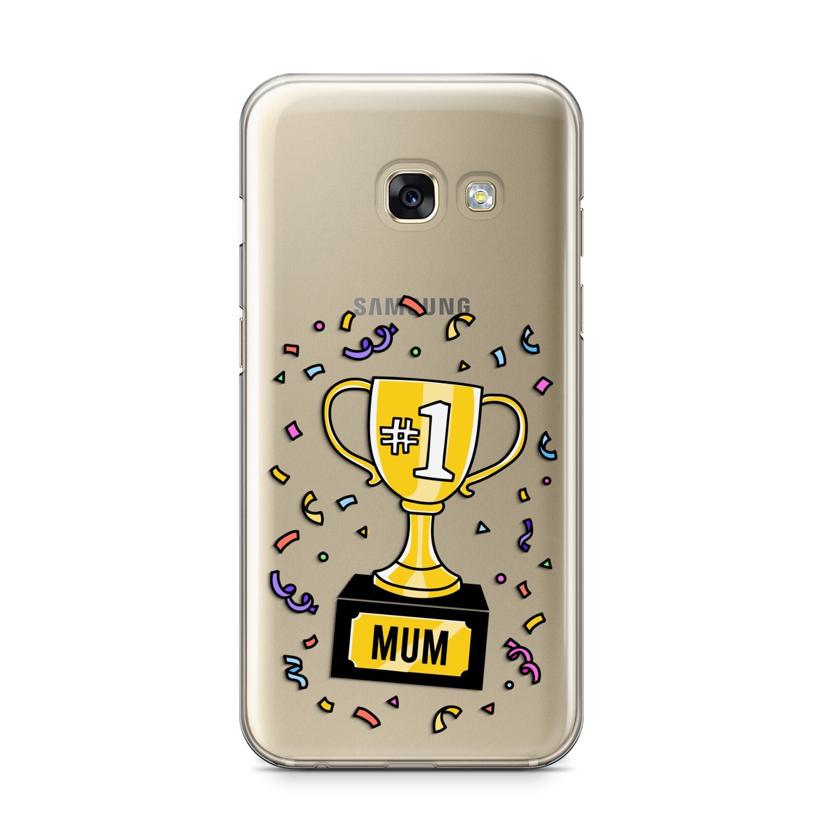 Mum Trophy Mothers Day Samsung Galaxy A3 2017 Case on gold phone