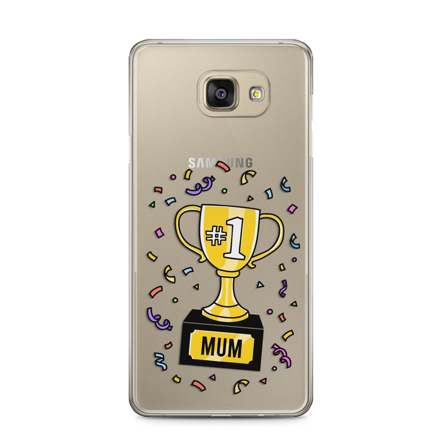 Mum Trophy Mothers Day Samsung Galaxy A5 2016 Case on gold phone