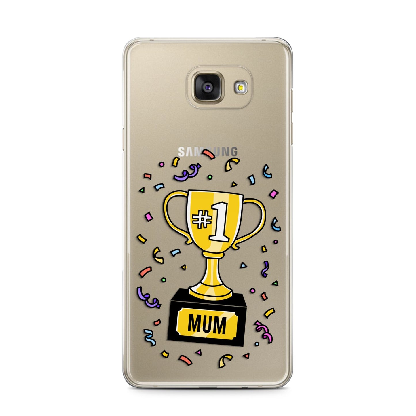 Mum Trophy Mothers Day Samsung Galaxy A7 2016 Case on gold phone