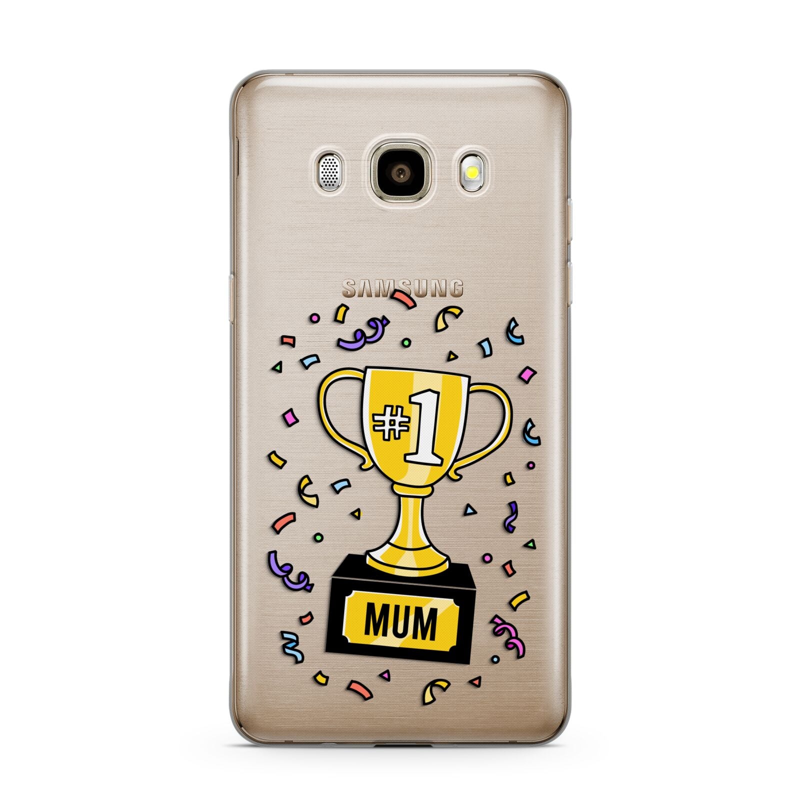 Mum Trophy Mothers Day Samsung Galaxy J7 2016 Case on gold phone