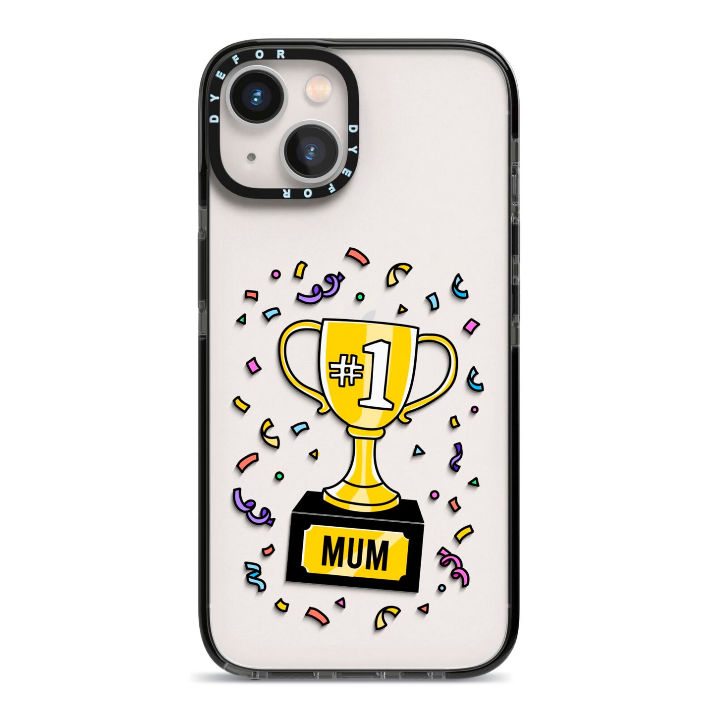 Mum Trophy Mothers Day iPhone 13 Black Impact Case on Silver phone