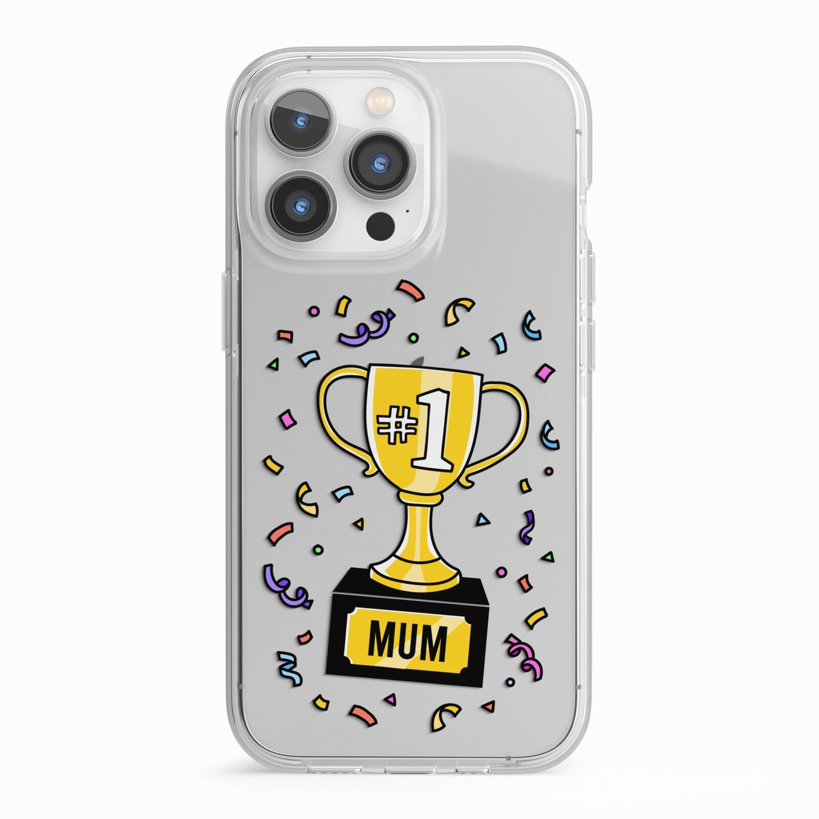 Mum Trophy Mothers Day iPhone 13 Pro TPU Impact Case with White Edges