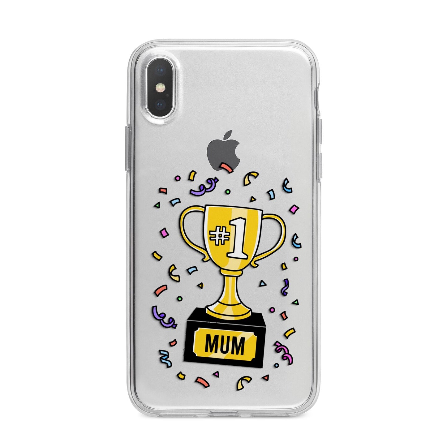 Mum Trophy Mothers Day iPhone X Bumper Case on Silver iPhone Alternative Image 1