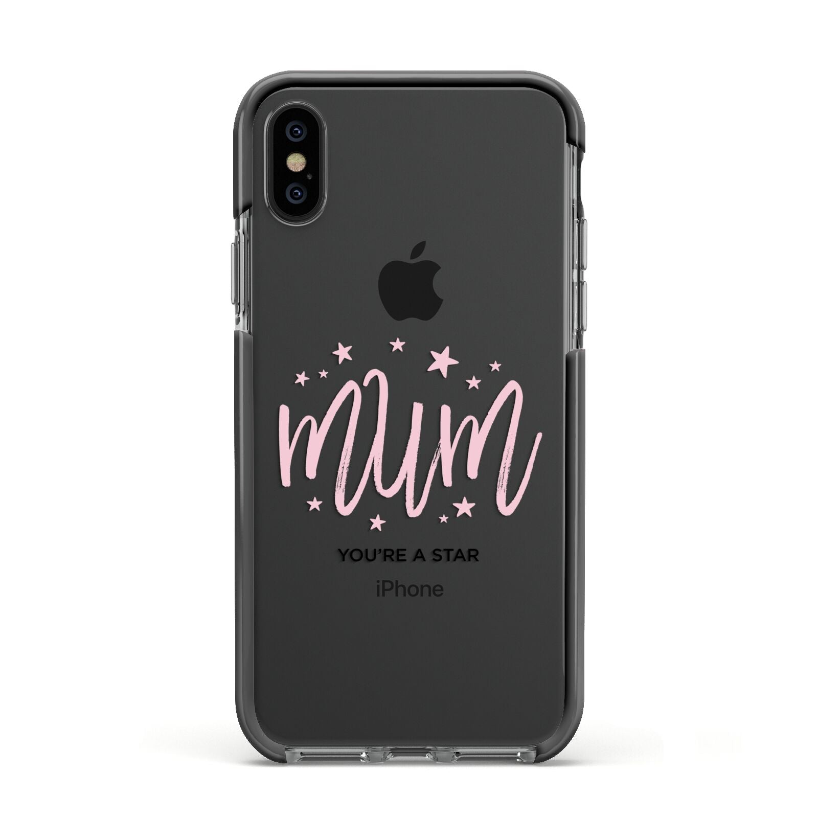 Mum Youre a Star Apple iPhone Xs Impact Case Black Edge on Black Phone