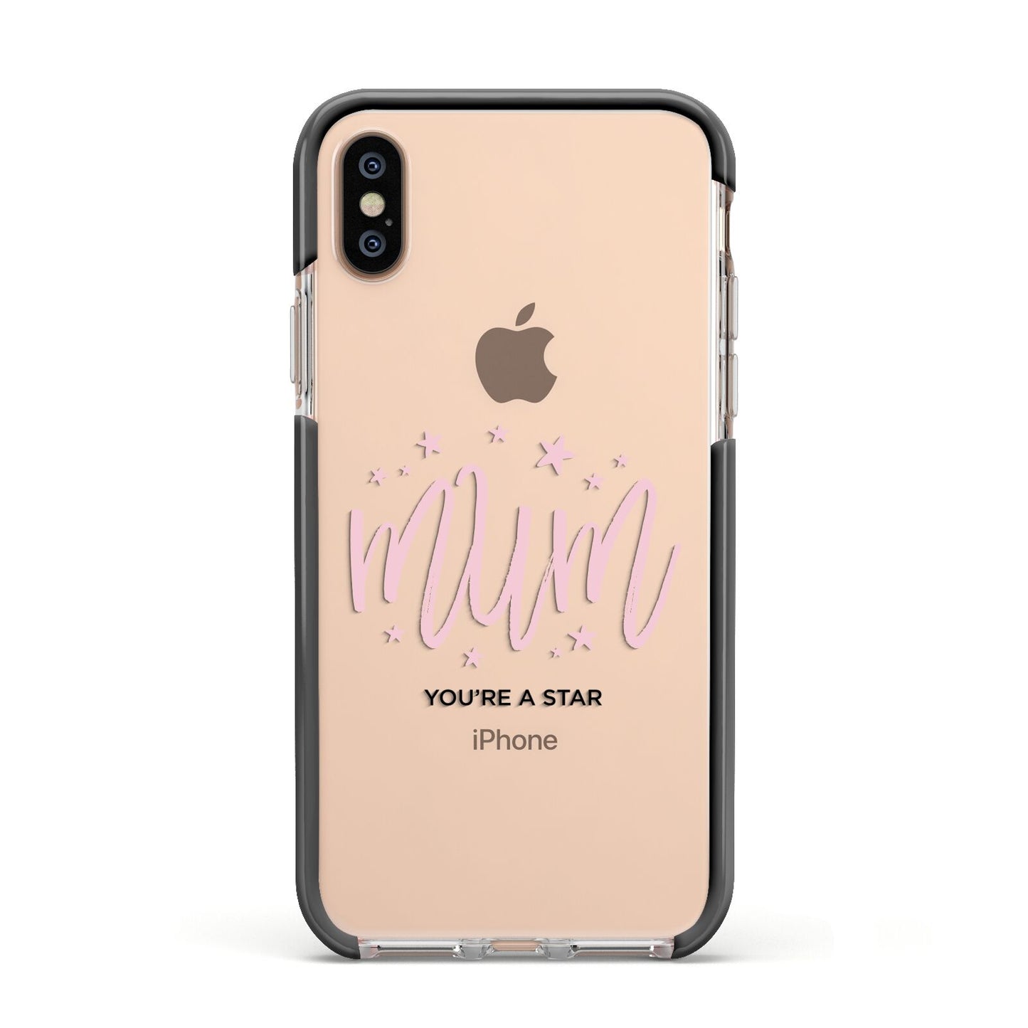 Mum Youre a Star Apple iPhone Xs Impact Case Black Edge on Gold Phone