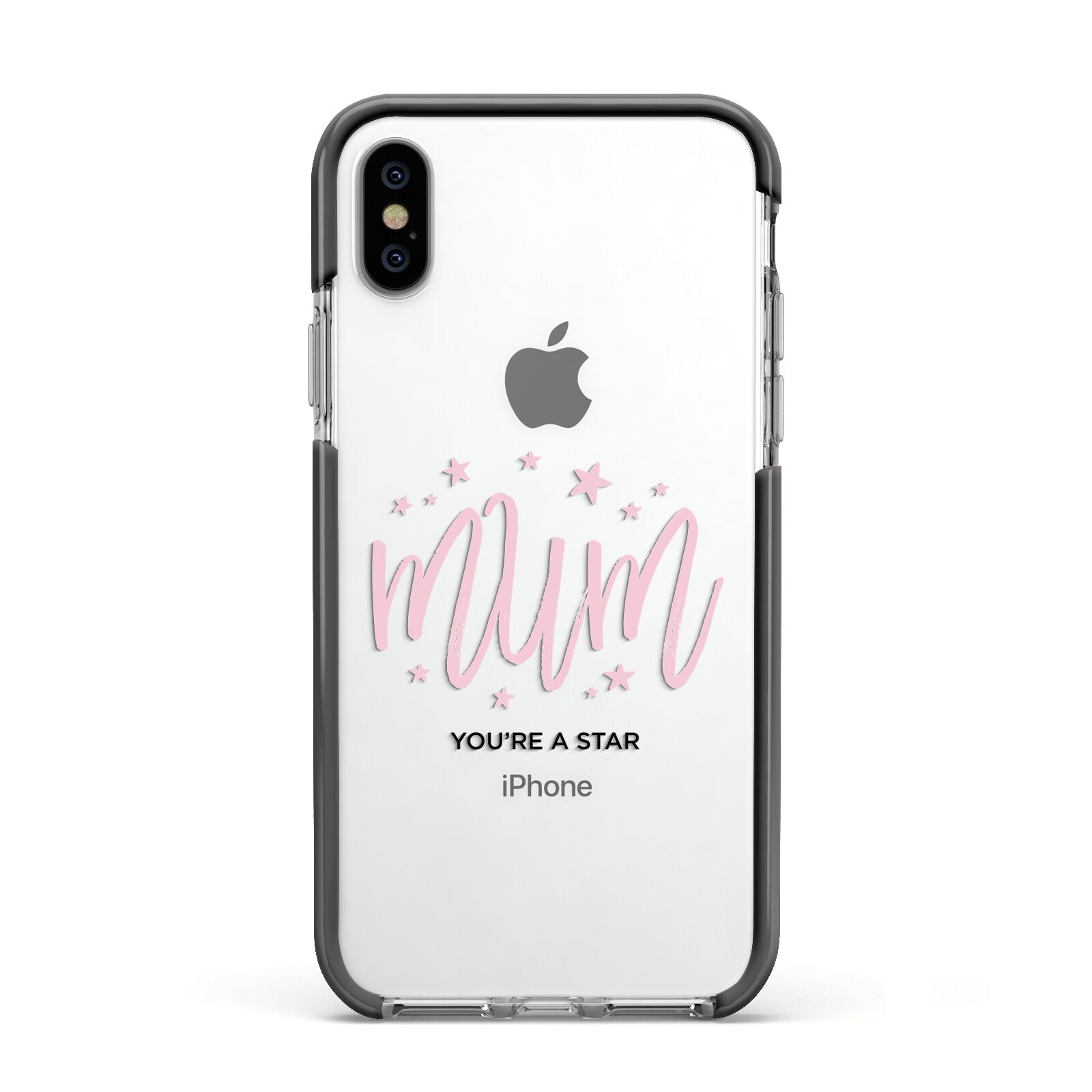 Mum Youre a Star Apple iPhone Xs Impact Case Black Edge on Silver Phone