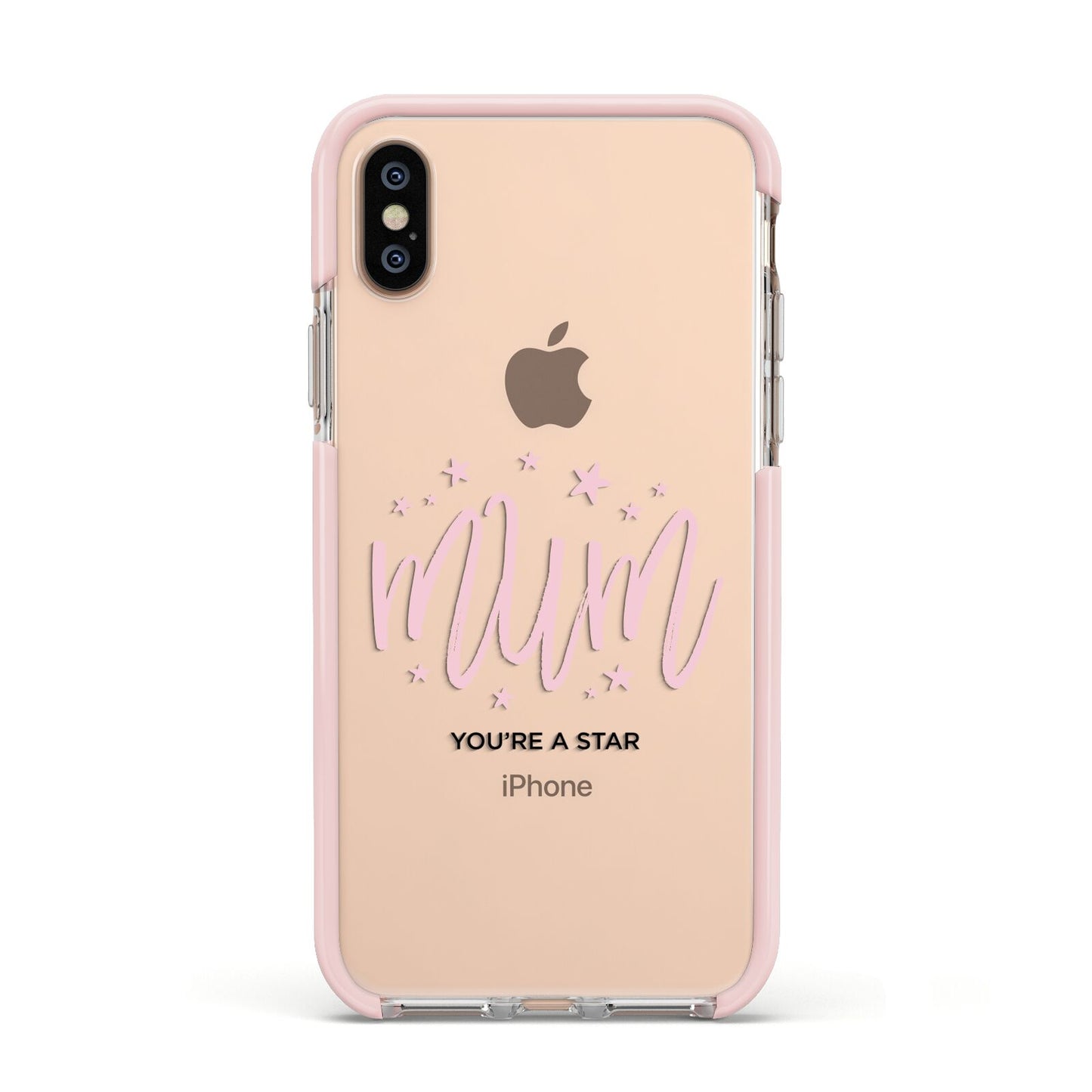 Mum Youre a Star Apple iPhone Xs Impact Case Pink Edge on Gold Phone