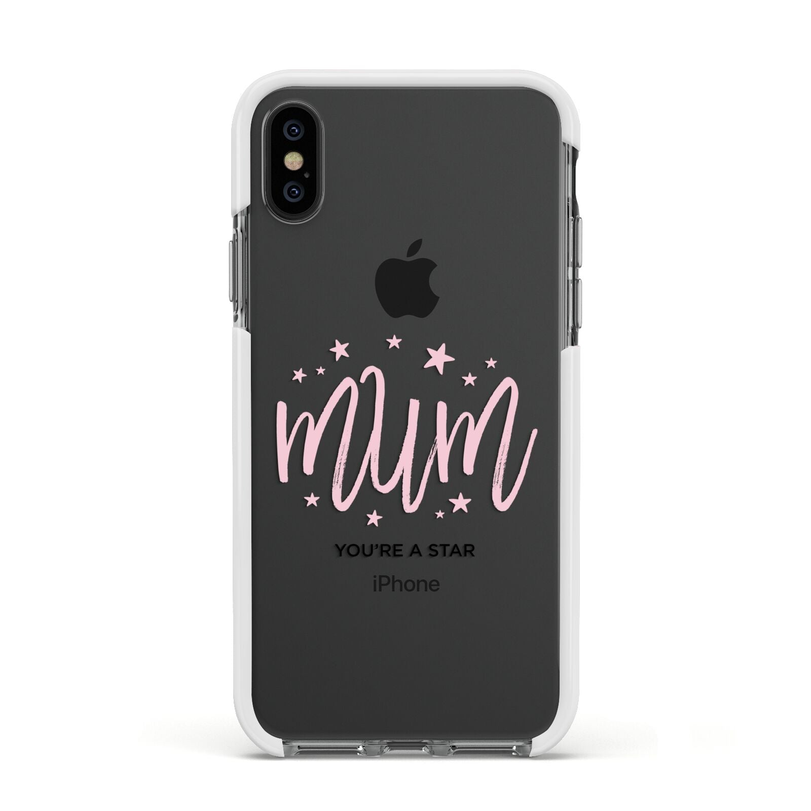 Mum Youre a Star Apple iPhone Xs Impact Case White Edge on Black Phone